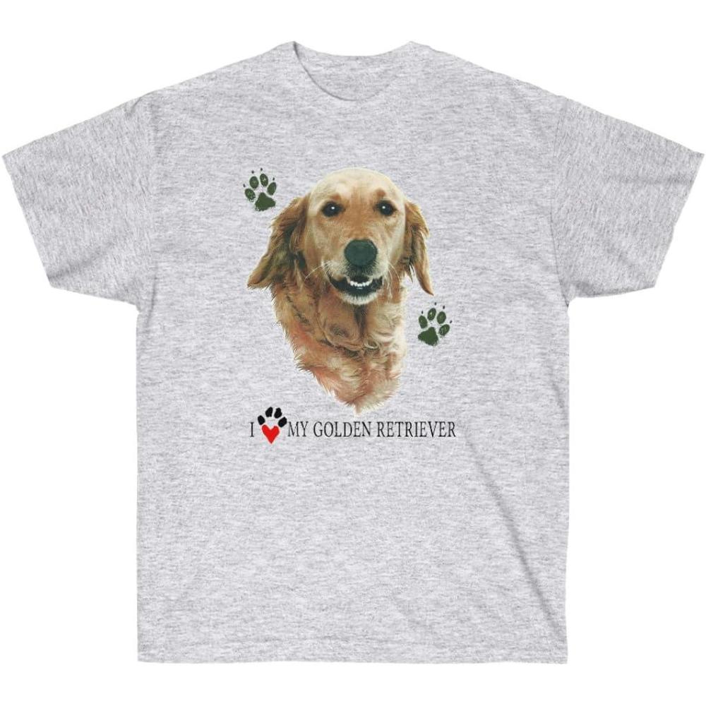 imageI Love My Golden Retriever Profile TShirt  Golden Retriever TShirts 2XLarge Ash