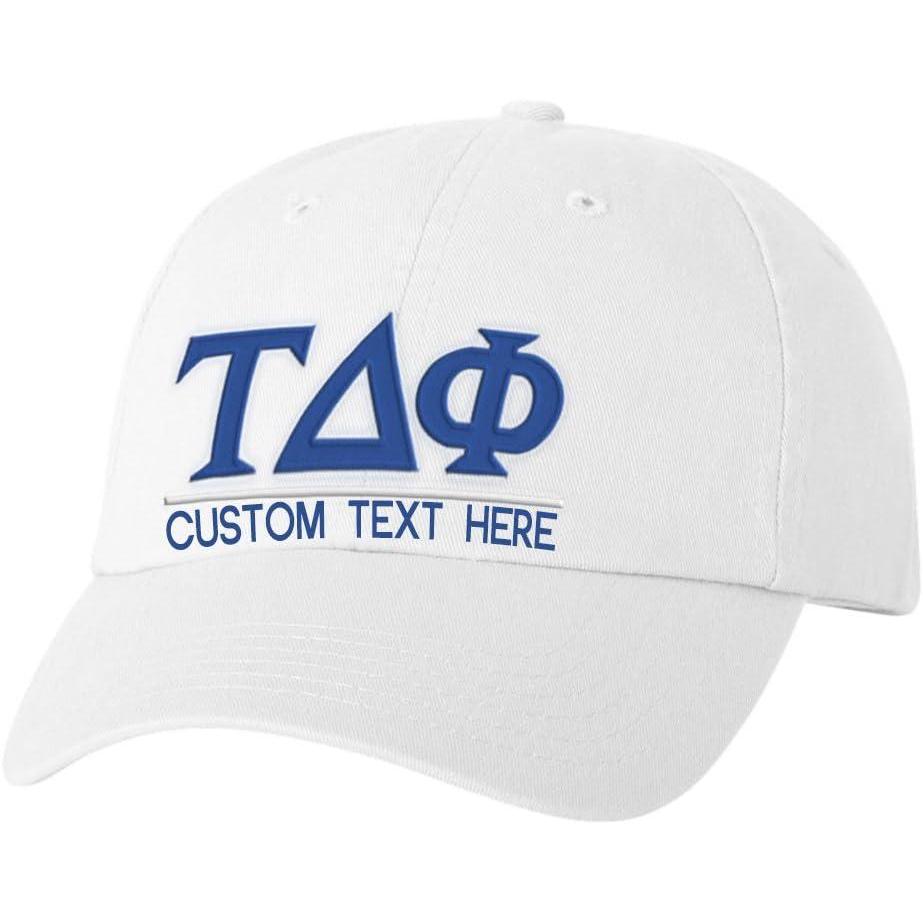imagePersonalized Tau Delta Phi Greek Line HatWhite