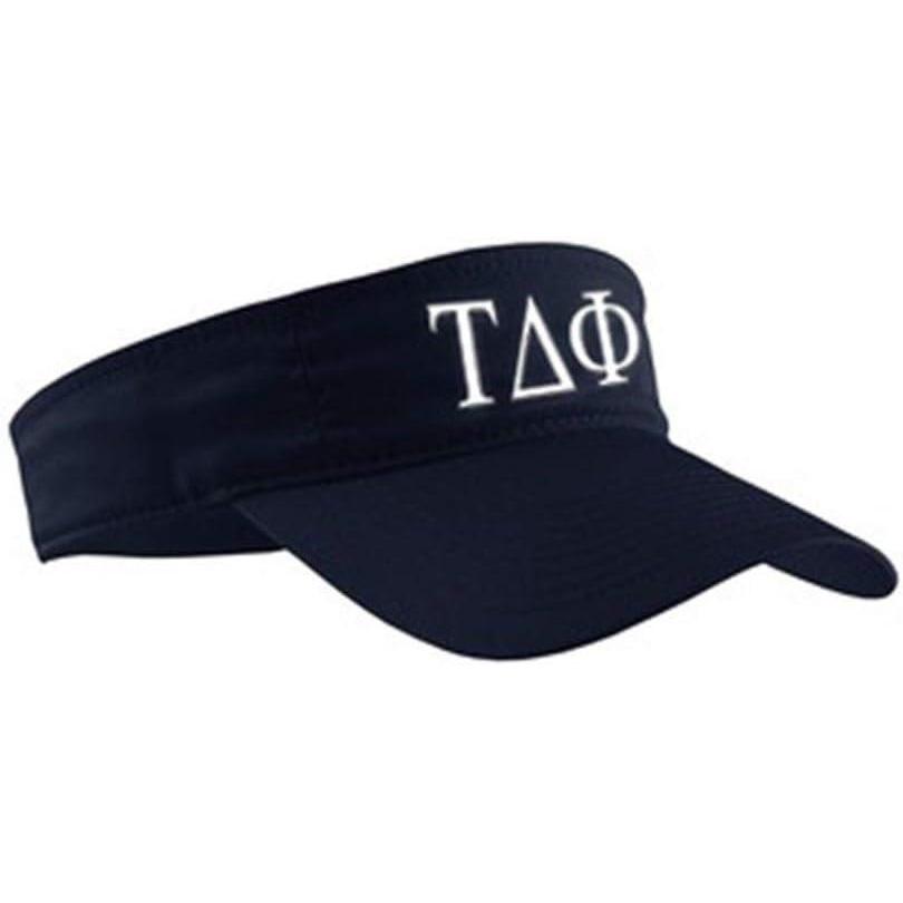 imageTau Delta Phi Greek Letter VisorBlack WWhite Thread