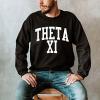 Greekgear Men’s Theta Xi BIG TEXT Crewneck Sweatshirt Black(Black)