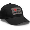 I Love My Golden Retriever Hat with Leather Patch(Black W/ Grey Patch)