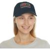 I Love My Golden Retriever Hat with Leather Patch(Navy W/ Grey Patch)