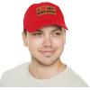 I Love My Golden Retriever Hat with Leather Patch(Red W/ Light Brown Patch)