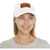 I Love My Golden Retriever Hat with Leather Patch(White W/ Light Brown Patch)