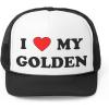 I Love My Golden Retriever Trucker Caps(Black)