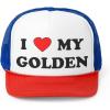 I Love My Golden Retriever Trucker Caps(Blue/Red)