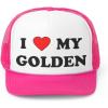 I Love My Golden Retriever Trucker Caps(Pink)