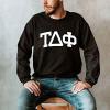 Tau Delta Phi Arched Greek Letter Crewneck Sweatshirt Black(Black)