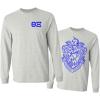 Theta Xi World Famous Crest Long Sleeve T-Shirt(Light Grey)