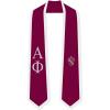 Alpha Phi Greek 2 Tone Lettered Graduation Sash Stole(Maroon W/White Trim)