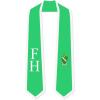 Farmhouse Greek 2 Tone Lettered Graduation Sash Stole(Kelly Green W/White Trim)