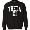 Greekgear Men’s Theta Xi BIG TEXT Crewneck Sweatshirt Black(Black)