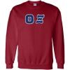 Greekgear Theta Xi Lettered Crewneck(Maroon)