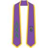 Lambda Chi Alpha Greek 2 Tone Lettered Graduation Sash Stole(Purple W/Athletic Gold Trim)