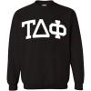 Tau Delta Phi Arched Greek Letter Crewneck Sweatshirt Black(Black)