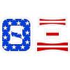Theta Xi American Flag Greek Letter Sticker