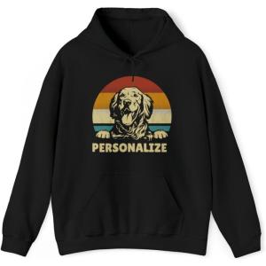 Custom Life Is Golden Golden Retriever Hooded Sweatshirt(Black)