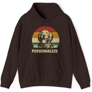 Custom Life Is Golden Golden Retriever Hooded Sweatshirt(Dark Chocolate)