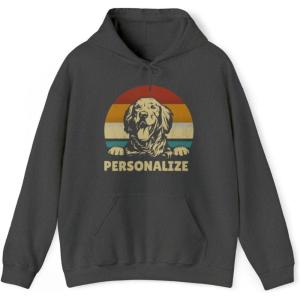 Custom Life Is Golden Golden Retriever Hooded Sweatshirt(Dark Heather)