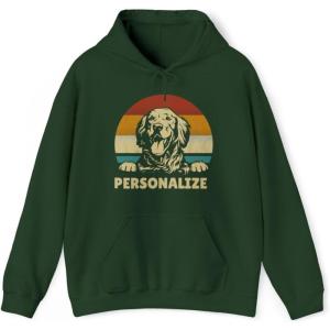 Custom Life Is Golden Golden Retriever Hooded Sweatshirt(Forest Green)