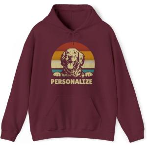 Custom Life Is Golden Golden Retriever Hooded Sweatshirt(Maroon)