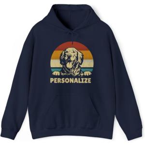 Custom Life Is Golden Golden Retriever Hooded Sweatshirt(Navy)