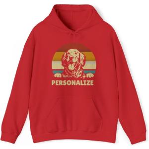 Custom Life Is Golden Golden Retriever Hooded Sweatshirt(Red)