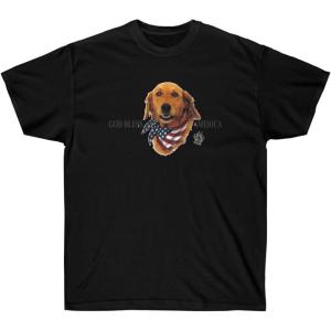 God Bless America – Golden Retriever T-Shirts(Black)