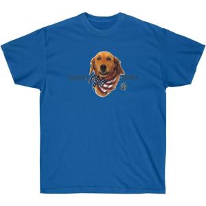 God Bless America – Golden Retriever T-Shirts(Royal)