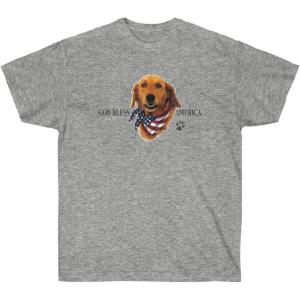 God Bless America – Golden Retriever T-Shirts(Sport Grey)