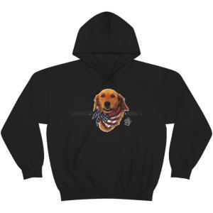 Golden Retriever – God Bless America Hooded Sweatshirt(Black)
