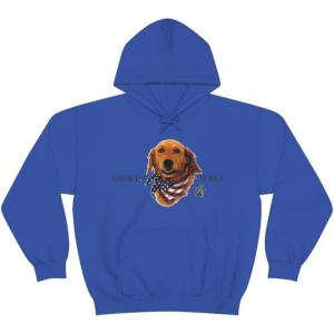 Golden Retriever – God Bless America Hooded Sweatshirt(Royal)
