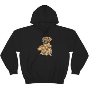 Golden Retriever – Profile Hooded Sweatshirt(Black)