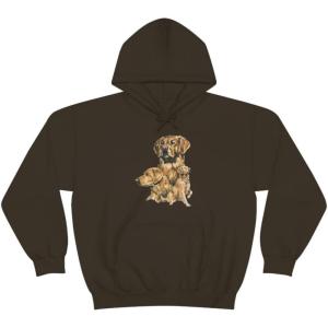 Golden Retriever – Profile Hooded Sweatshirt(Dark Chocolate)