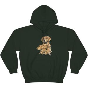 Golden Retriever – Profile Hooded Sweatshirt(Forest Green)