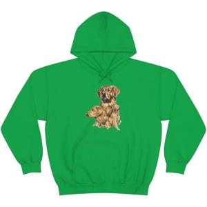 Golden Retriever – Profile Hooded Sweatshirt(Irish Green)