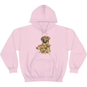 Golden Retriever – Profile Hooded Sweatshirt(Light Pink)