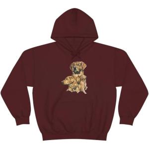 Golden Retriever – Profile Hooded Sweatshirt(Maroon)