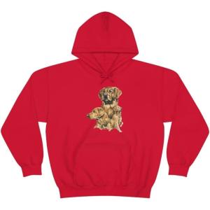 Golden Retriever – Profile Hooded Sweatshirt(Red)