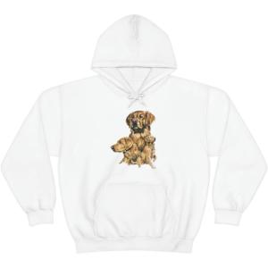 Golden Retriever – Profile Hooded Sweatshirt(White)