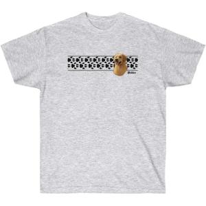 Golden Retriever Paw Prints T-Shirt – Golden Retriever T-Shirts(Ash)