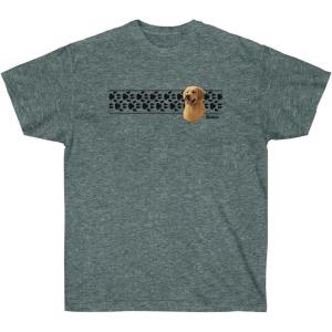 Golden Retriever Paw Prints T-Shirt – Golden Retriever T-Shirts(Dark Heather)