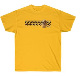 Golden Retriever Paw Prints T-Shirt – Golden Retriever T-Shirts(Gold)