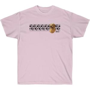 Golden Retriever Paw Prints T-Shirt – Golden Retriever T-Shirts(Light Pink)