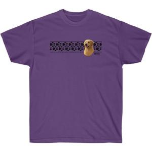 Golden Retriever Paw Prints T-Shirt – Golden Retriever T-Shirts(Purple)