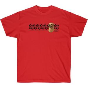 Golden Retriever Paw Prints T-Shirt – Golden Retriever T-Shirts(Red)