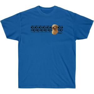 Golden Retriever Paw Prints T-Shirt – Golden Retriever T-Shirts(Royal)