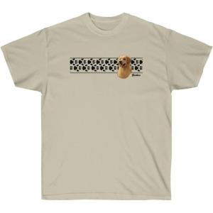 Golden Retriever Paw Prints T-Shirt – Golden Retriever T-Shirts(Sand)