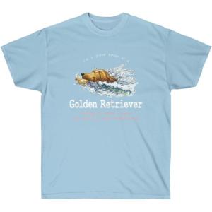 Golden Retriever Small Wake T-Shirt – Golden Retriever T-Shirts(Light Blue)