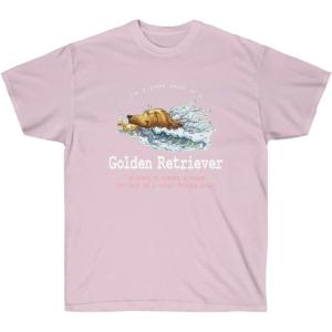 Golden Retriever Small Wake T-Shirt – Golden Retriever T-Shirts(Light Pink)